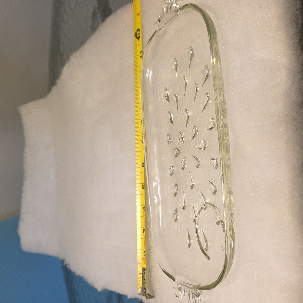 Antique Teardrop Glass Tray For Dining Or Vanity - Picture 11 of 11